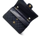 Navy Lambskin Quilted Classic Flap Medium Gold Hardware - Image 11