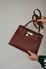 Kelly 28 Rouge H Chamonix White Stitching Gold Plated [E] Stamp - Image 12