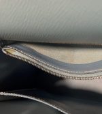 Kelly Sellier 28 Blue Jean Veau Epsom Palladium Plated E Square Stamp - Image 22