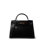 Kelly 32 Black Box Calfskin Gold Plated (A) Stamp - Image 15