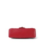 20S Red Lambskin Quilted Mini Rectangular Flap Light Gold Hardware - Image 4