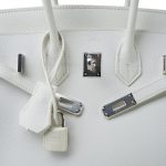 Birkin 25 White Epsom Palladium Plated [N] Stamp - Image 6