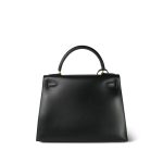 Kelly Sellier 28 Black Box Calfskin Gold Plated X Circle Stamp - Image 9