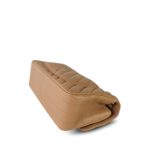 17C Dark Beige Chevron Quilted Mini Rectangular Flap Aged Gold Hardware - Image 8
