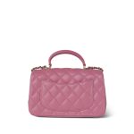 Light Pink Lambskin Quilted Mini Top Handle Light Gold Hardware - Image 5