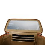 24K Caramel Lambskin Quilted Pearl Crush Vanity Case With Chain Aged Gold Hardware - Image 13