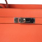So Kelly 22 Orange Togo Palladium Plated T Stamp - Image 3