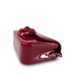 23K Red Patent Camellia Single Flap Bag Silver Hardware - Image 12