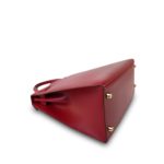 Kelly Sellier 28 Rouge Vif Box Calfskin Gold Plated C Square Stamp - Image 9