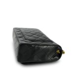 Black Lambskin Quilted Full Flap Medium CC Bag Gold Hardware - Image 10