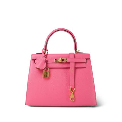 Kelly 25 Rose Azalée Veau Epsom Gold Plated C Stamp