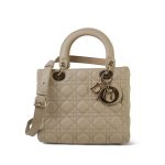 Powder Beige Lambskin Cannage Lady Dior Medium Light Gold Hardware - Image 4