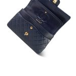 Navy Lambskin Quilted Medium Classic Flap Gold Hardware - Image 13