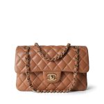 21P Caramel Lambskin Quilted Classic Flap Small LGHW - Image 2