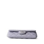 21K Lilac Caviar Quilted Classic Sunglasses Case with Chain SHW - Image 8