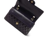 Plum Lambskin Quilted Classic Flap Medium Light Gold Hardware - Image 11