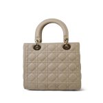 Powder Beige Lambskin Cannage Lady Dior Medium Light Gold Hardware - Image 9