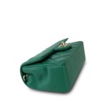 22A Green Lambskin Quilted Mini Rectangular Single Flap LGHW - Image 9