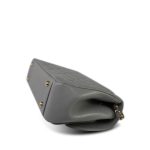 21B Grey Caviar Quilted Business Affinity Medium Flap Light Gold Hardware - Image 7