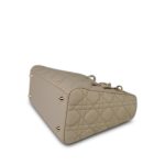 Powder Beige Lambskin Cannage Lady Dior Medium Light Gold Hardware - Image 13