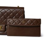 Brown Lambskin Quilted Single Flap Gold Hardware - Image 14