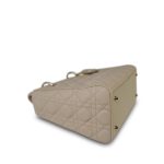 Powder Beige Lambskin Cannage Lady Dior Medium Light Gold Hardware - Image 14