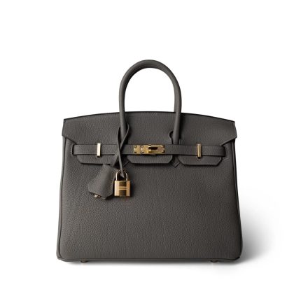 Birkin 25 Gris Meyer Togo Gold Plated W Stamp