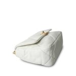 20A White Goatskin Quilted 19 Flap Small Mixed Hardware - Image 7