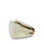 20B Iridescent White Calfskin Quilted Classic Flap Medium Light Gold Hardware - Image 8