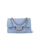 21C Sky Blue Lambskin Quilted Classic Flap Small Light Gold Hardware - Image 9