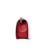 Red Lambskin Quilted Old Medium Boy Bag Aged Gold Hardware - Image 2