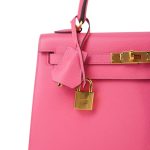Kelly 25 Rose Azalée Veau Epsom Gold Plated C Stamp - Image 12
