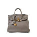 Birkin 25 Gris Asphalt Taurillon Novillo Gold Plated Y Stamp - Image 17