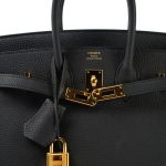 Birkin 25 Noir Togo Gold Plated Z Stamp - Image 5