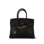 Birkin 30 Noir Togo Gold Plated A Stamp - Image 5