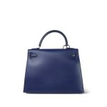 Kelly Sellier 28 Bleu Saphir Box Calfskin Gold Plated Y Circle Stamp - Image 4