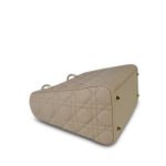 Powder Beige Lambskin Cannage Lady Dior Medium Light Gold Hardware - Image 16