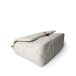 21P Iridescent White Lambskin Quilted 19 Flap Small Mixed Hardware - Image 8