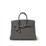 Birkin 25 Gris Meyer Togo Palladium Plated W Stamp - Image 4