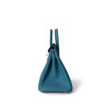 Birkin 25 Blue Jean Togo Palladium Plated B Stamp - Image 4