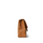 Vintage Caramel/Dark Brown Lambskin Quilted Square Flap Gold Hardware Mini - Image 4