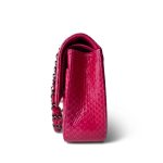 Dark Pink Python Medium Classic Double Flap - Image 9
