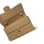 Light Beige Lambskin Quilted Classic Flap Medium GHW - Image 16