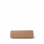 Light Beige Shiny Aged Calfskin Quilted Nano Kelly Shopper Aged Gold Hardware - Image 3