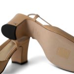 Chanel Beige Black Goatskin Grosgrain Cap Toe CC Slingback Pumps Size 36 - Image 6