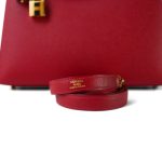 Kelly Sellier 25 Rouge Casaque Epsom Gold Plated T Stamp - Image 5