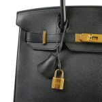 Birkin 30 Noir Epsom Gold Plated C Stamp - Image 3
