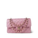 19S Iridescent Pink Caviar Quilted Small Classic Flap with LGHW - Image 8