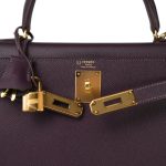 Kelly 28 Raisin Navy Epsom Gold Plated A Stamp HSS - Image 6