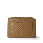 Vintage Dark Beige Lambskin Quilted Classic Single Flap Jumbo GHW - Image 3
